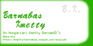 barnabas kmetty business card